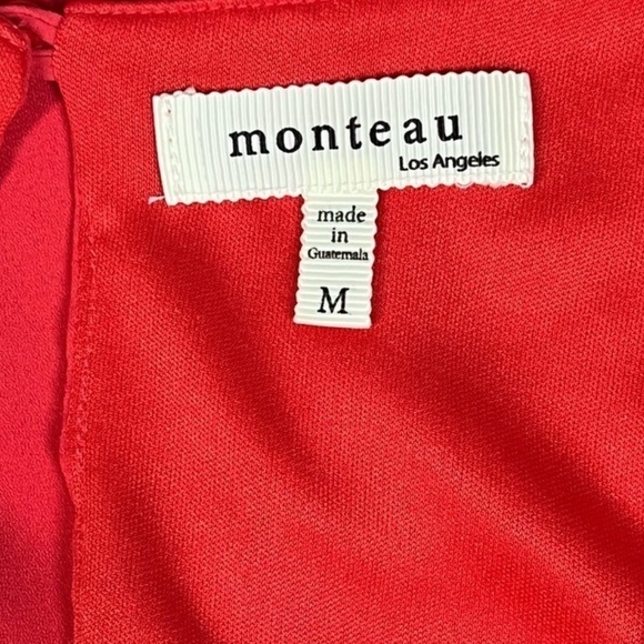 Monteau Dress Red Orange High Neck 
Midi Medium - Picture 8 of 9